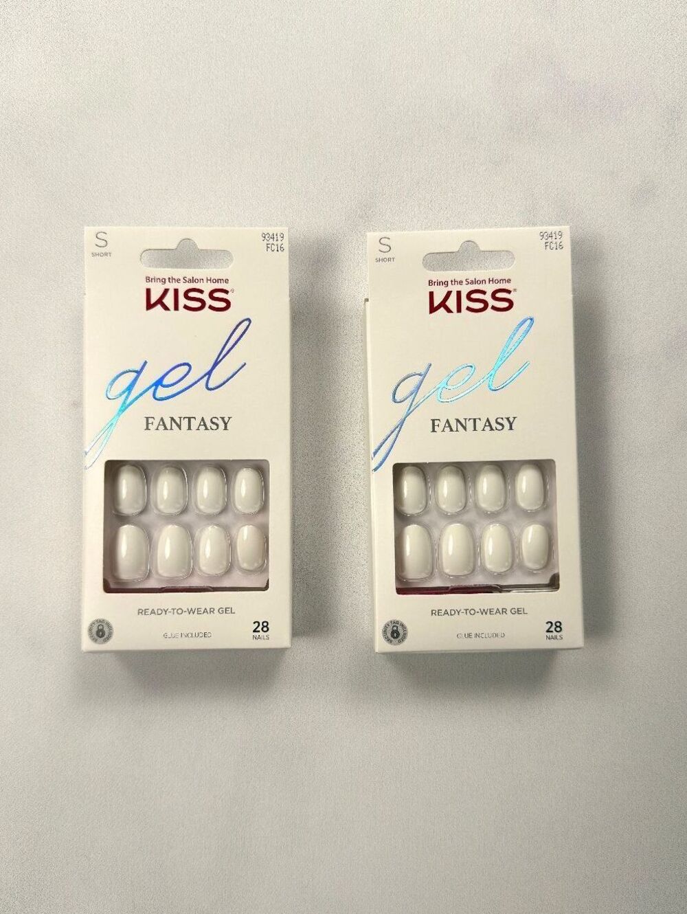 Kiss Gel Fantasy White Ready to Wear Nails Pack of 2 - NWT